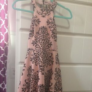 Juniors peach with black velvet design